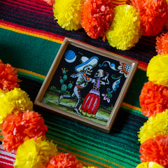Dancing Couple Folk Art Frame-Home Décor-Siesta Crafts