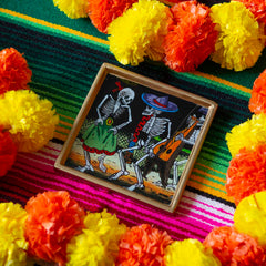 Harpist in Party Folk Art Frame-Home Décor-Siesta Crafts