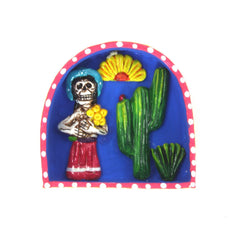 Lady with Flowers Retablo-Home Décor-Siesta Crafts