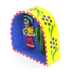 Lady with Flowers Retablo-Home Décor-Siesta Crafts
