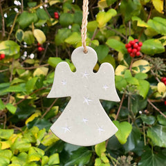 Angel Soapstone Christmas Decoration - Natural-Home Décor-Siesta Crafts