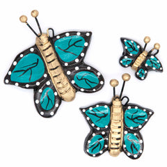 Mexican Ceramic Butterflies - Set of Three-Home Décor-Siesta Crafts