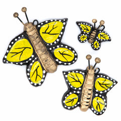 Mexican Ceramic Butterflies - Set of Three-Home Décor-Siesta Crafts