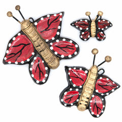 Mexican Ceramic Butterflies - Set of Three-Home Décor-Siesta Crafts