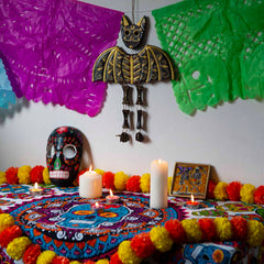 Candy Skull Bat-Home Décor-Siesta Crafts