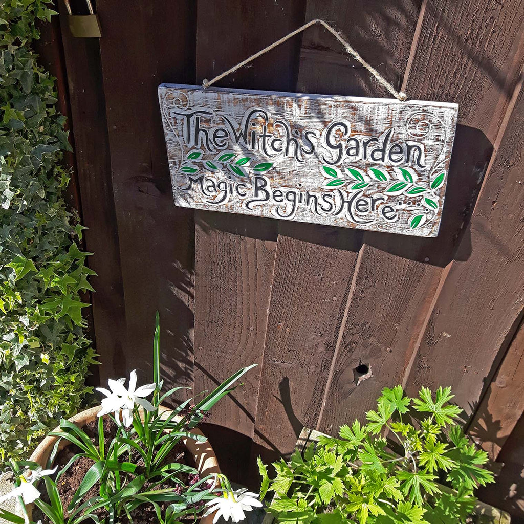 Witch's Garden Plaque-Home Décor-Siesta Crafts