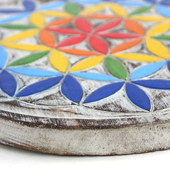 Vibrant Flower of Life Plaque-Home Décor-Siesta Crafts