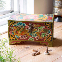 Rectangular Medium Tibetan Style Box-Furniture-Siesta Crafts