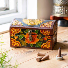 Wooden Oval Small Tibetan Style Box-Furniture-Siesta Crafts