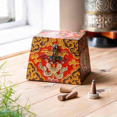 Square Pyramid Tibetan Style Box-Furniture-Siesta Crafts