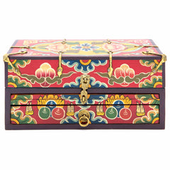 Tibetan Style Travelling Altar Box No.399-Buddhism-Siesta Crafts