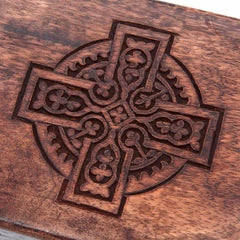 Wooden Box with Celtic Cross-Storage & Organisation-Siesta Crafts