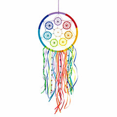 Chakra Dreamcatcher with Ribbons-Home Décor-Siesta Crafts