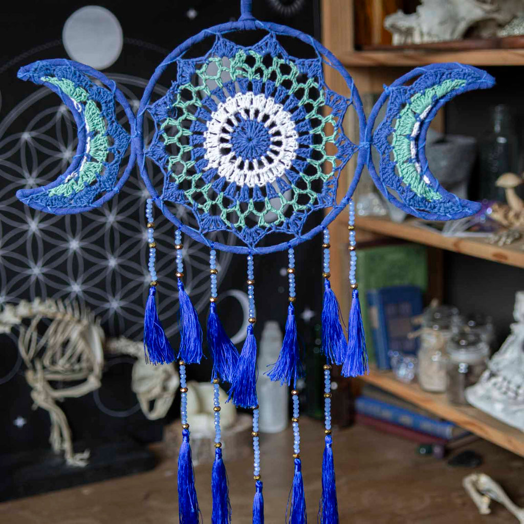 Crochet Triple Goddess Dreamcatcher-Home Décor-Siesta Crafts