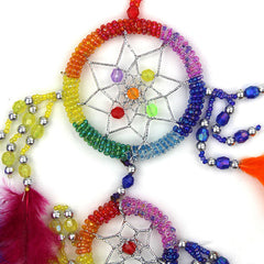Rainbow Beaded Dreamcatcher-Home Décor-Siesta Crafts