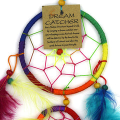 Small Bright Rainbow Dreamcatcher-Home Décor-Siesta Crafts