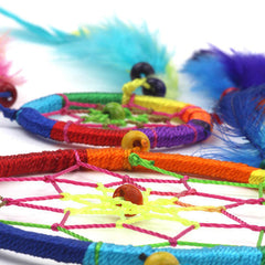 Small Bright Rainbow Dreamcatcher-Home Décor-Siesta Crafts