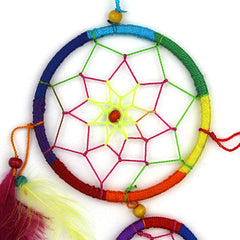 Small Bright Rainbow Dreamcatcher-Home Décor-Siesta Crafts