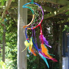 Rainbow Crescent Moon Dreamcatcher-Home Décor-Siesta Crafts