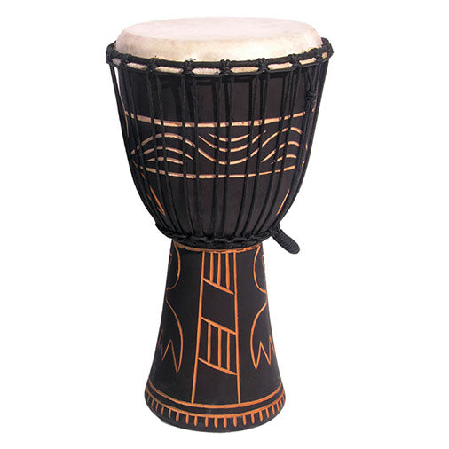 Dark Carved Good Quality Djembe 50cm-Drums-Siesta Crafts