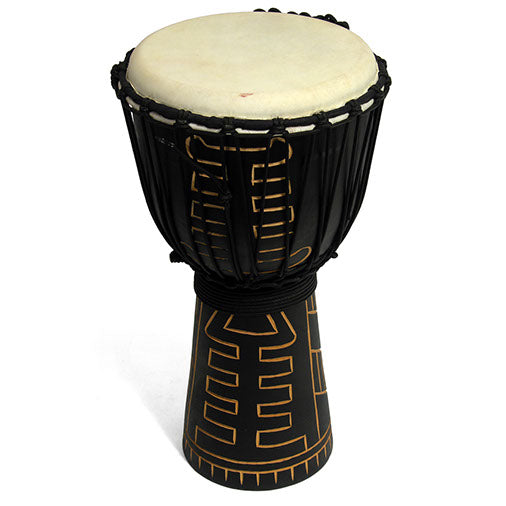 Dark Carved Good Quality Djembe 50cm-Drums-Siesta Crafts