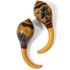 Carved Gourd Maracas (pair)-Shakers-Siesta Crafts