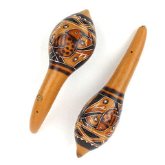 Carved Gourd Maracas (pair)-Shakers-Siesta Crafts