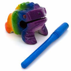 Rainbow Croaking Frog Guiro-Taps & Scrapes-Siesta Crafts