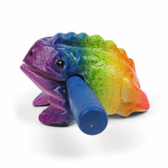 Mini Rainbow Croaking Frog Guiro-Taps & Scrapes-Siesta Crafts
