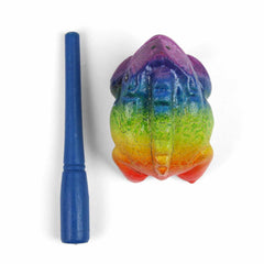 Mini Rainbow Croaking Frog Guiro-Taps & Scrapes-Siesta Crafts