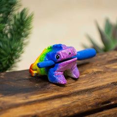 Mini Rainbow Croaking Frog Guiro-Taps & Scrapes-Siesta Crafts
