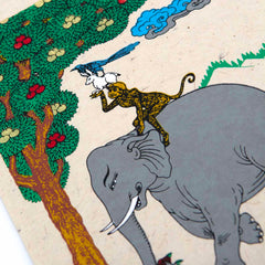 Lokta Deity Scroll - Four Friends-Buddhism-Siesta Crafts