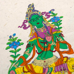 Lokta Deity Scroll - Green Tara-Buddhism-Siesta Crafts