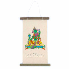 Lokta Deity Scroll - Green Tara-Buddhism-Siesta Crafts