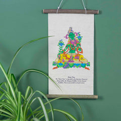 Lokta Deity Scroll - Green Tara-Buddhism-Siesta Crafts
