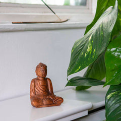 Small Handcarved Sitting Buddha-Buddhism-Siesta Crafts