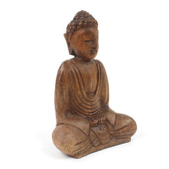 Medium Handcarved Sitting Buddha-Buddhism-Siesta Crafts