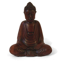 Medium Handcarved Sitting Buddha-Buddhism-Siesta Crafts