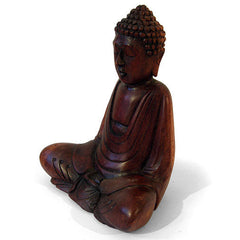 Medium Handcarved Sitting Buddha-Buddhism-Siesta Crafts