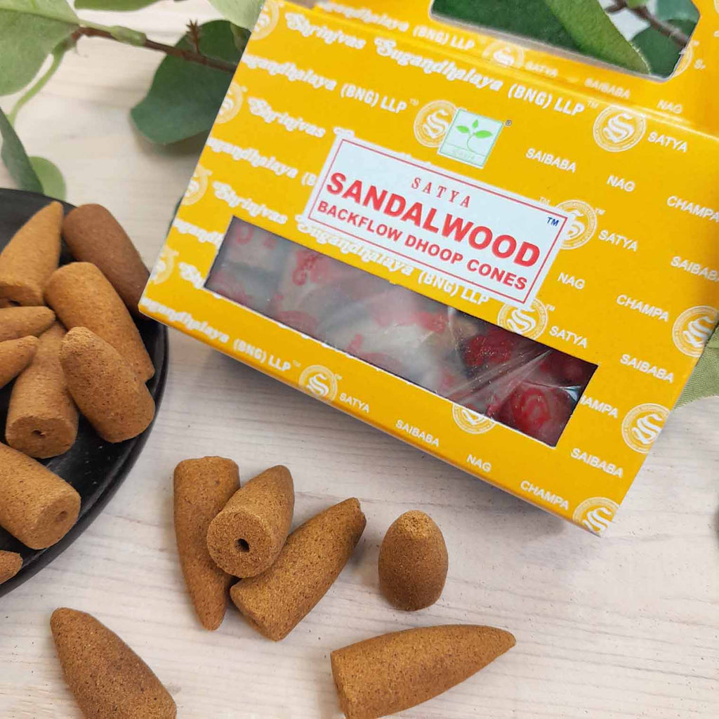 Satya Sandalwood Backflow Cones-Cone Incense-Siesta Crafts