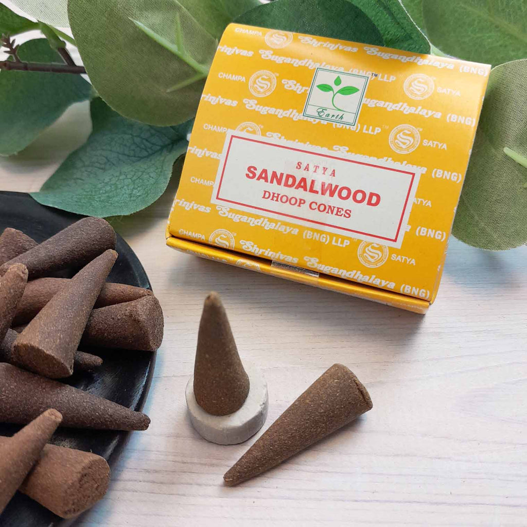 Satya Sandalwood Incense Cones-Cone Incense-Siesta Crafts