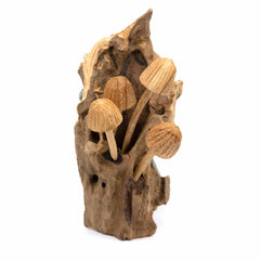 Wall Mushroom Carvings - Small-Ornaments & Figurines-Siesta Crafts
