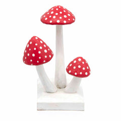Cluster of Fly Agaric Mushrooms-Ornaments & Figurines-Siesta Crafts