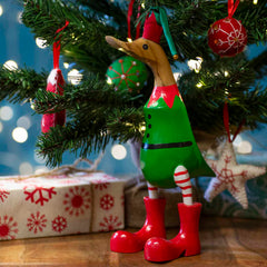 Christmas Elf Duck-Ornaments & Figurines-Siesta Crafts