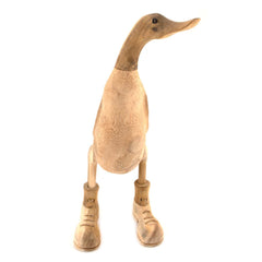 Natural Bamboo Root Duck with Boots-Ornaments & Figurines-Siesta Crafts