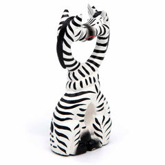 Kissing Cartoon Zebras-Ornaments & Figurines-Siesta Crafts