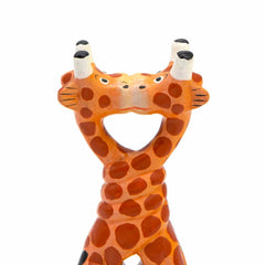 Kissing Cartoon Giraffes-Ornaments & Figurines-Siesta Crafts
