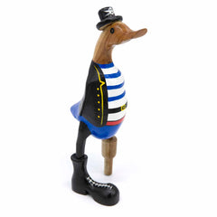 Small Blue Pirate Duck-Ornaments & Figurines-Siesta Crafts