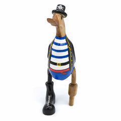 Small Blue Pirate Duck-Ornaments & Figurines-Siesta Crafts