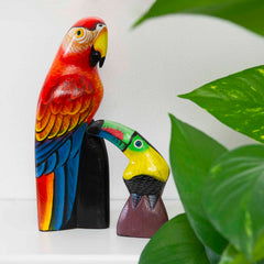 Medium Painted Parrot-Ornaments & Figurines-Siesta Crafts